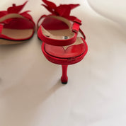Manolo Blahnik Reworked Red Orchid Heels - EU 40.5