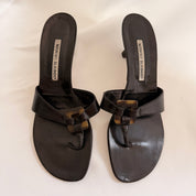 Manolo Blahnik Tortoiseshell Buckle Mules - EU 40