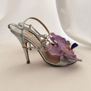 Jimmy Choo Reworked Orchid Heeled Sandals - Silver - EU 38