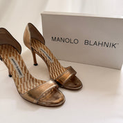 Manolo Bahnik Bronze Leather D'orsay Pumps (37.5)
