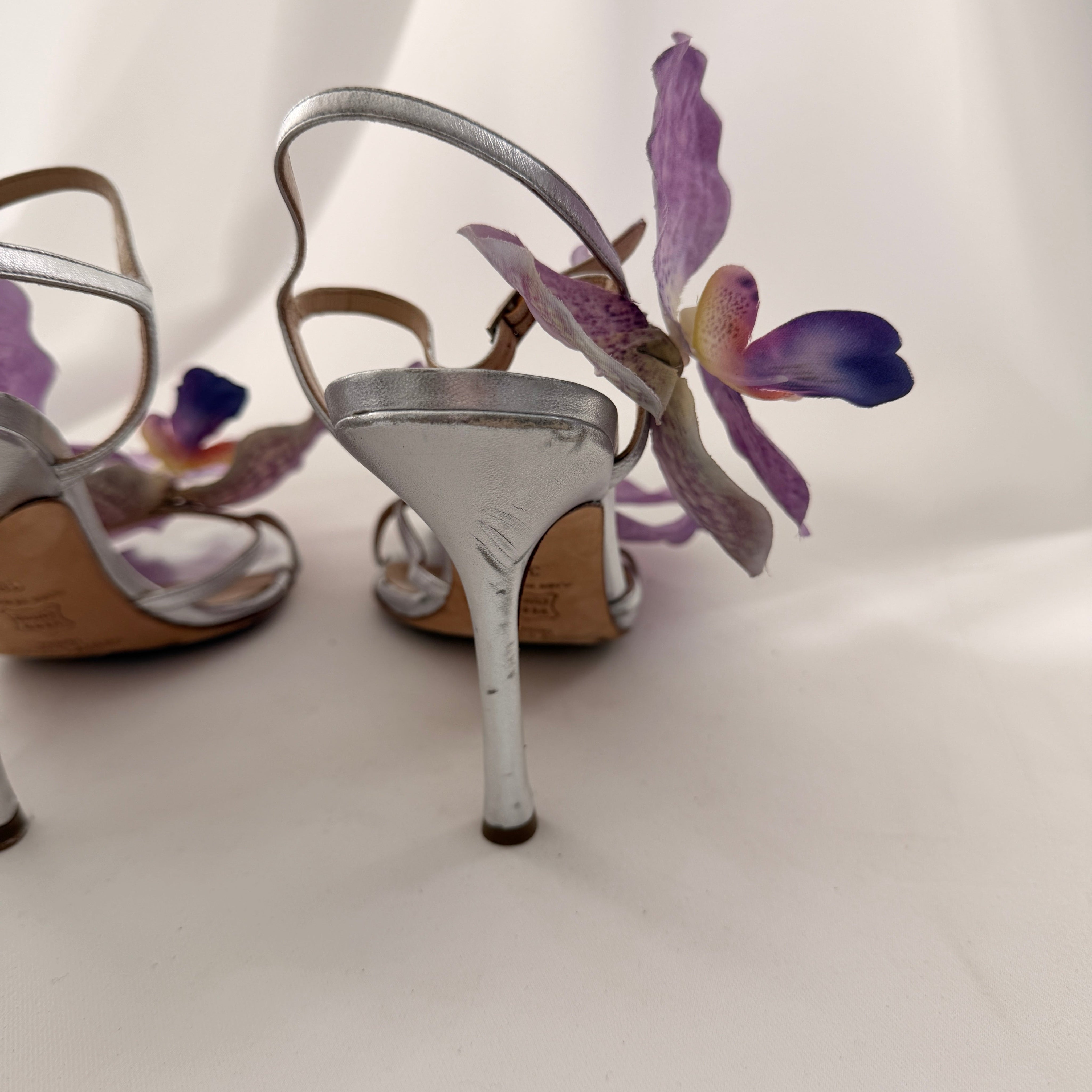 Jimmy Choo Reworked Orchid Heels - Silver & Purple