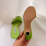Manolo Blahnik Buckle Mules - Green - EU 35