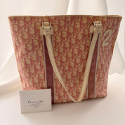 Vintage Christian Dior Oblique Trotter No. 2 Tote - Pink