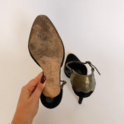 Manolo Blahnik Black Suede Ankle Strap Pumps - EU 39.5 / US 8.5