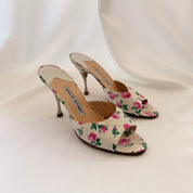 Vintage Manolo Blahnik Floral Mules - EU 38.5