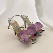 Jimmy Choo Reworked Orchid Heeled Sandals - Silver - EU 38