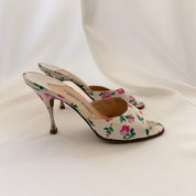 Vintage Manolo Blahnik Floral Mules - EU 38.5