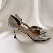 Manolo Blahnik Sedaraby Crystal d'Orsay Heels - Silver - EU 42