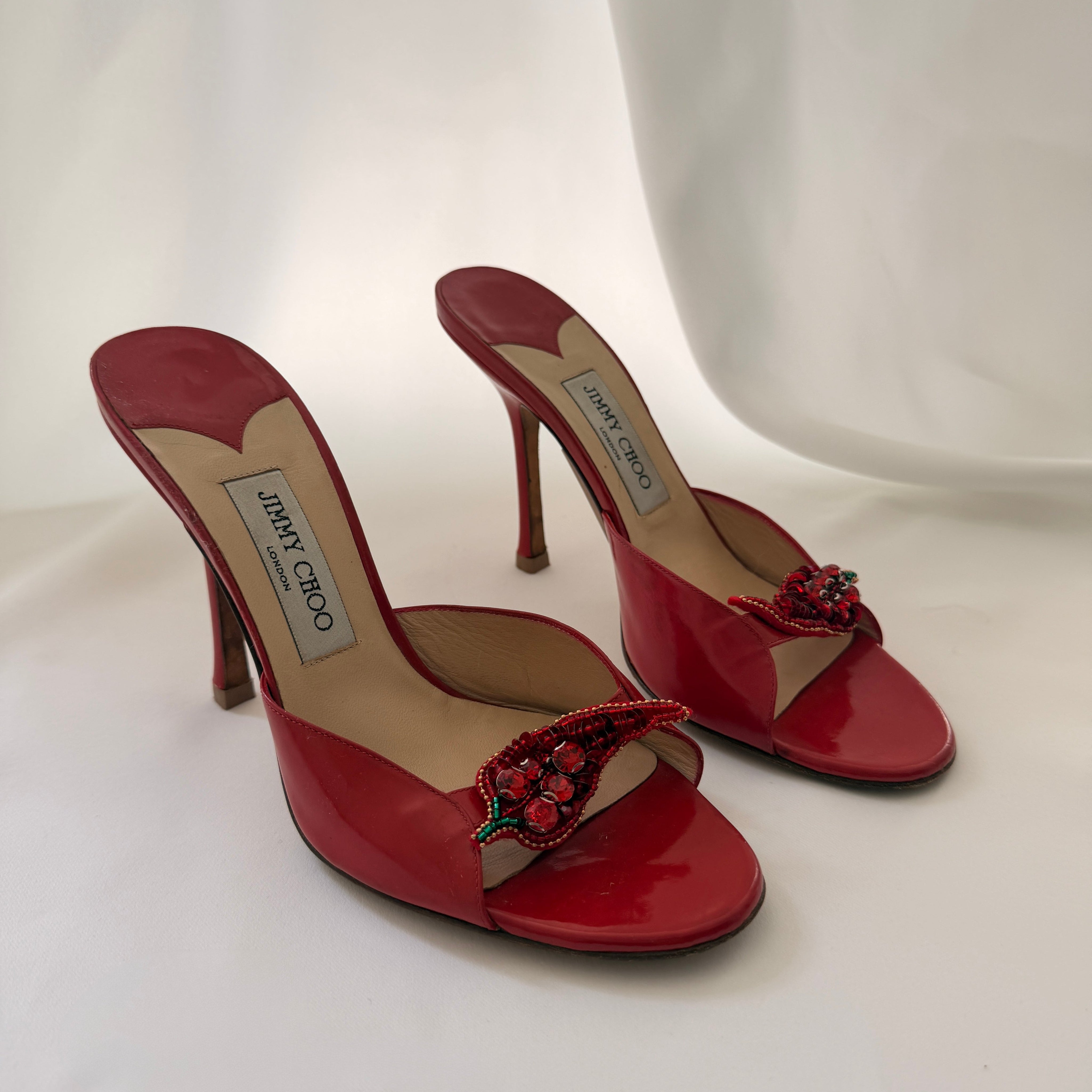 Jimmy Choo Reworked Chilli Embellished Mules - 39.5