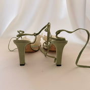 Manolo Blahnik Reworked Orchid Heels - Sage Green - EU 40.5