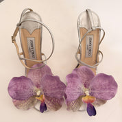 Jimmy Choo Reworked Orchid Heeled Sandals - Silver - EU 38