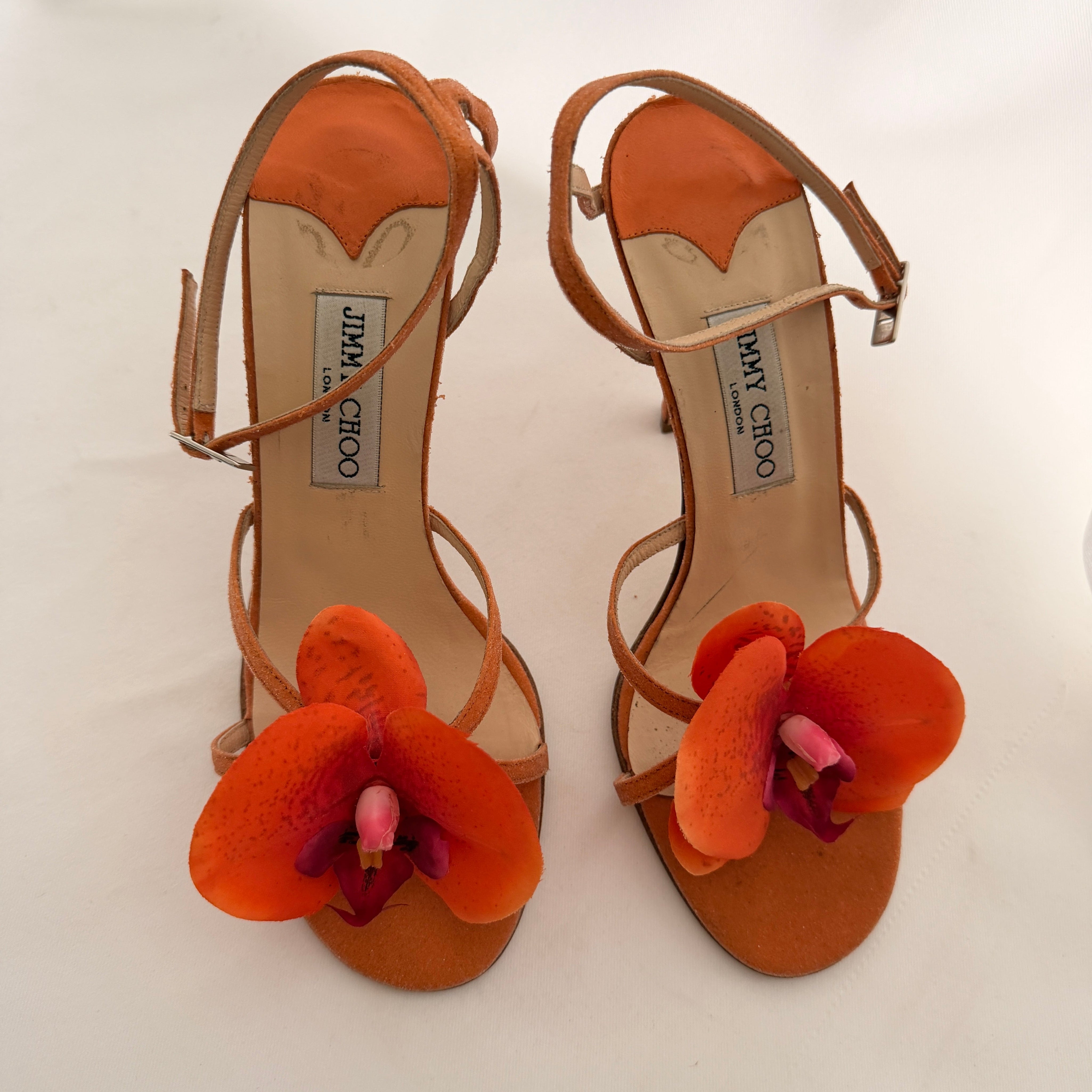 Jimmy Choo Reworked Orange Orchid Heels - 39