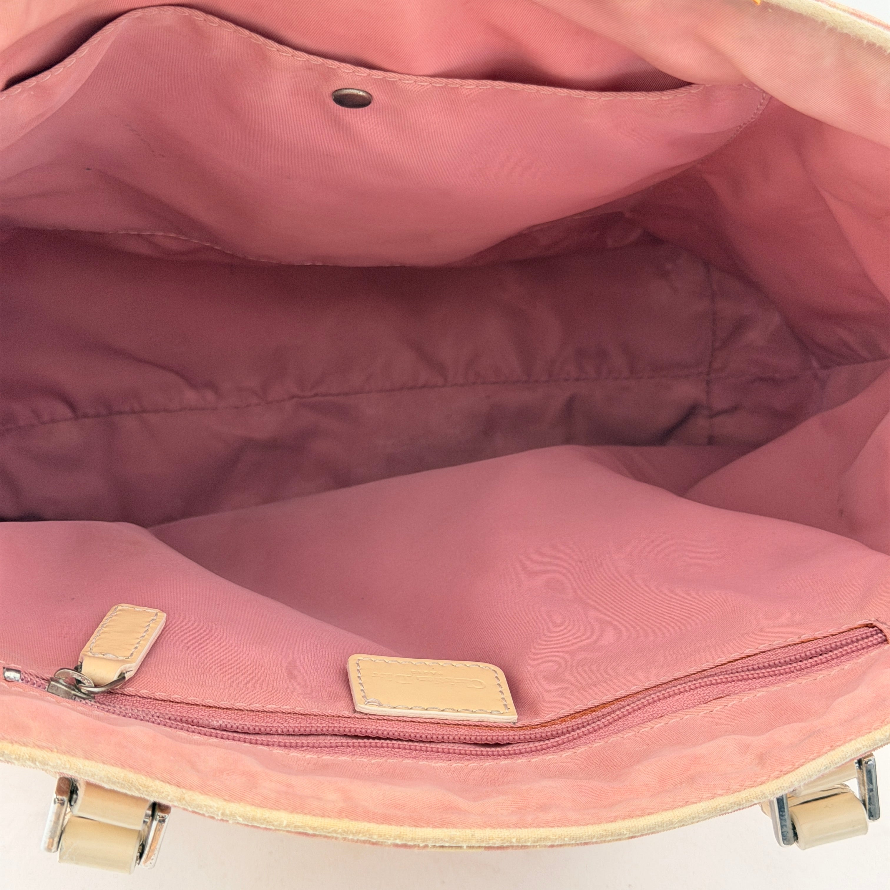 Vintage Christian Dior Oblique Trotter No. 2 Tote - Pink