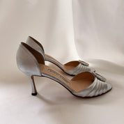 Manolo Blahnik Sedaraby Crystal d'Orsay Heels - Silver - EU 36