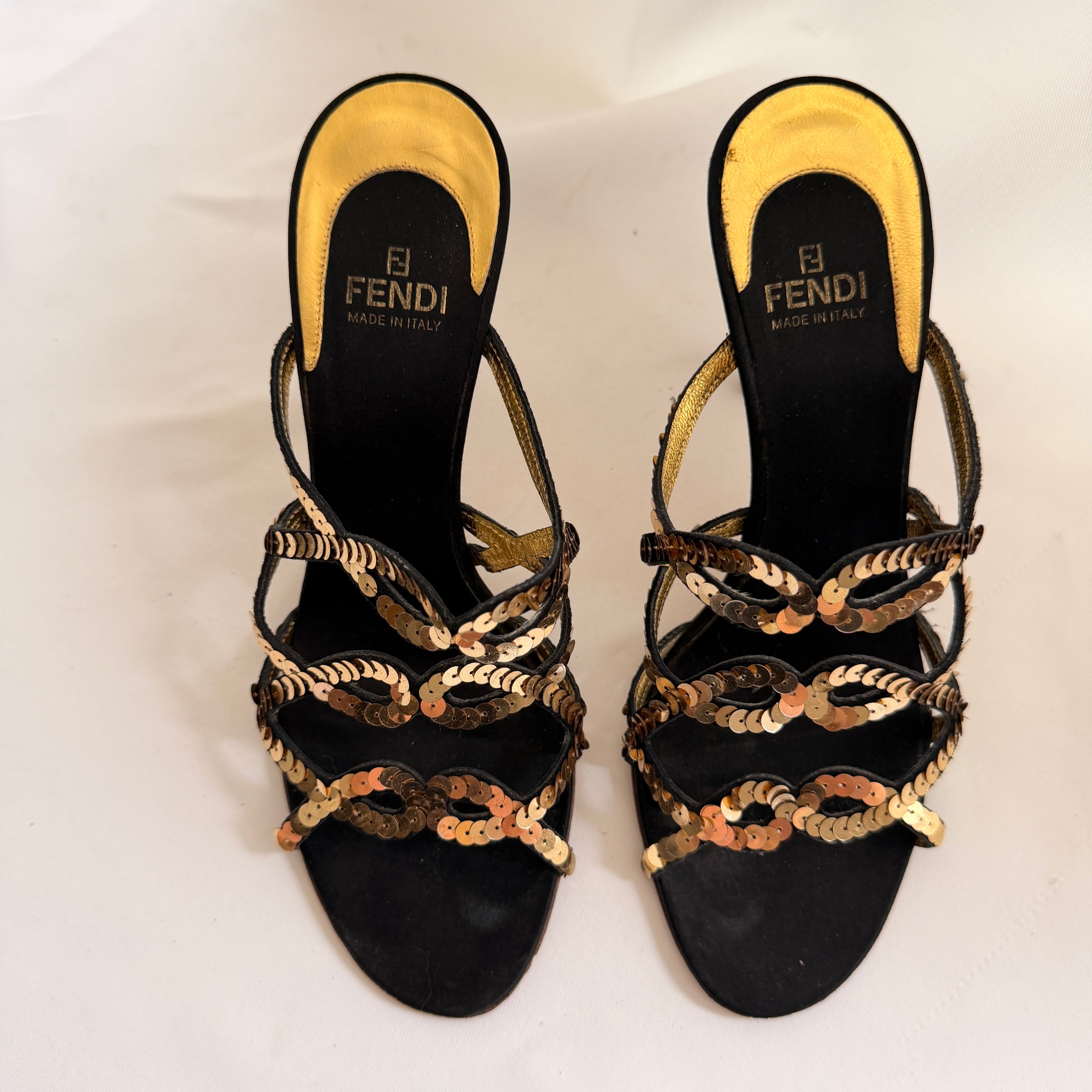 Fendi Sandali Paillettes Sequin Mules - EU 37.5 / US 7