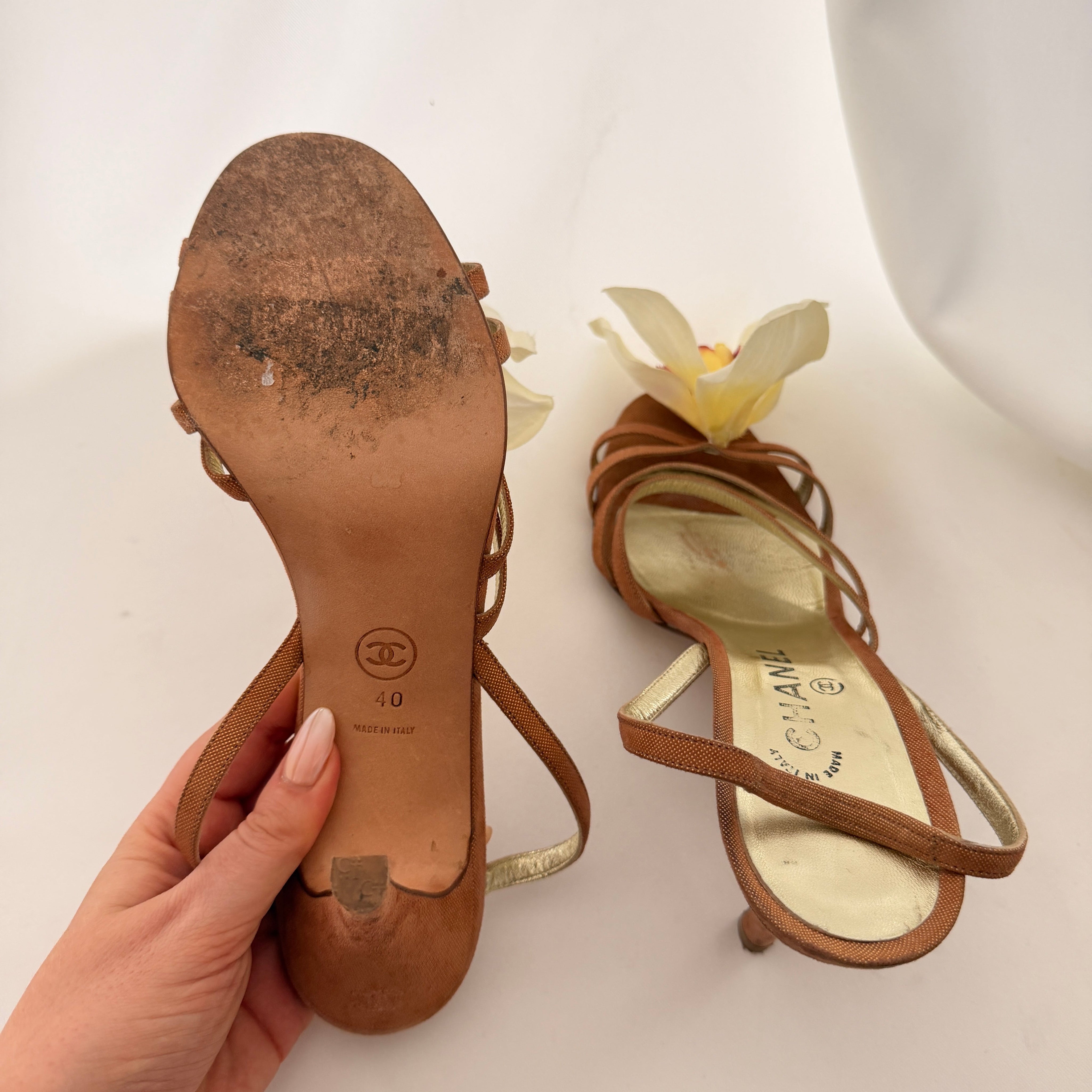 Chanel Reworked Orchid Slingback Heels - EU 40