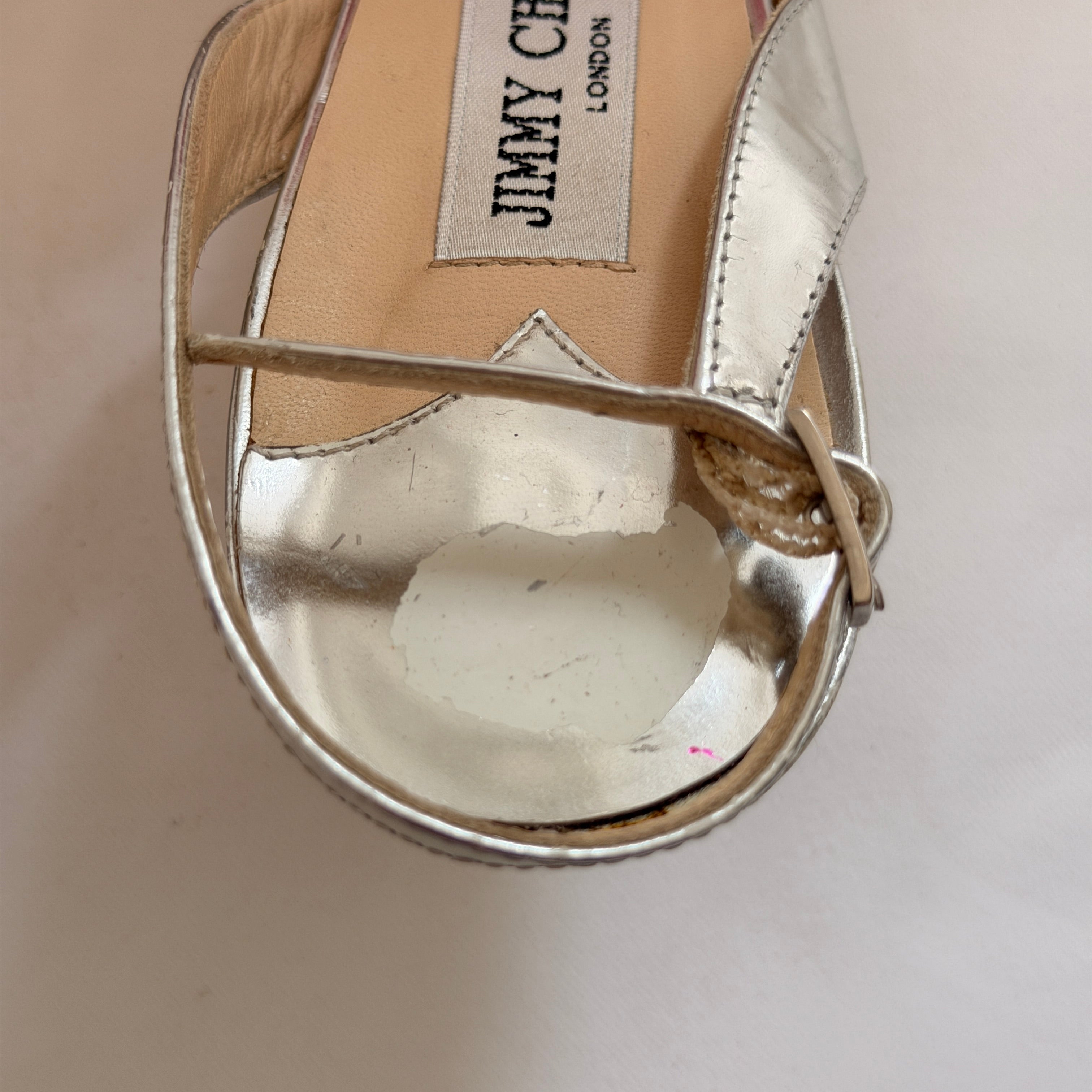 Jimmy Choo Reworked Silver & Pink Orchid Heels - EU 41