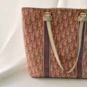 Vintage Christian Dior Oblique Trotter No. 2 Tote - Pink