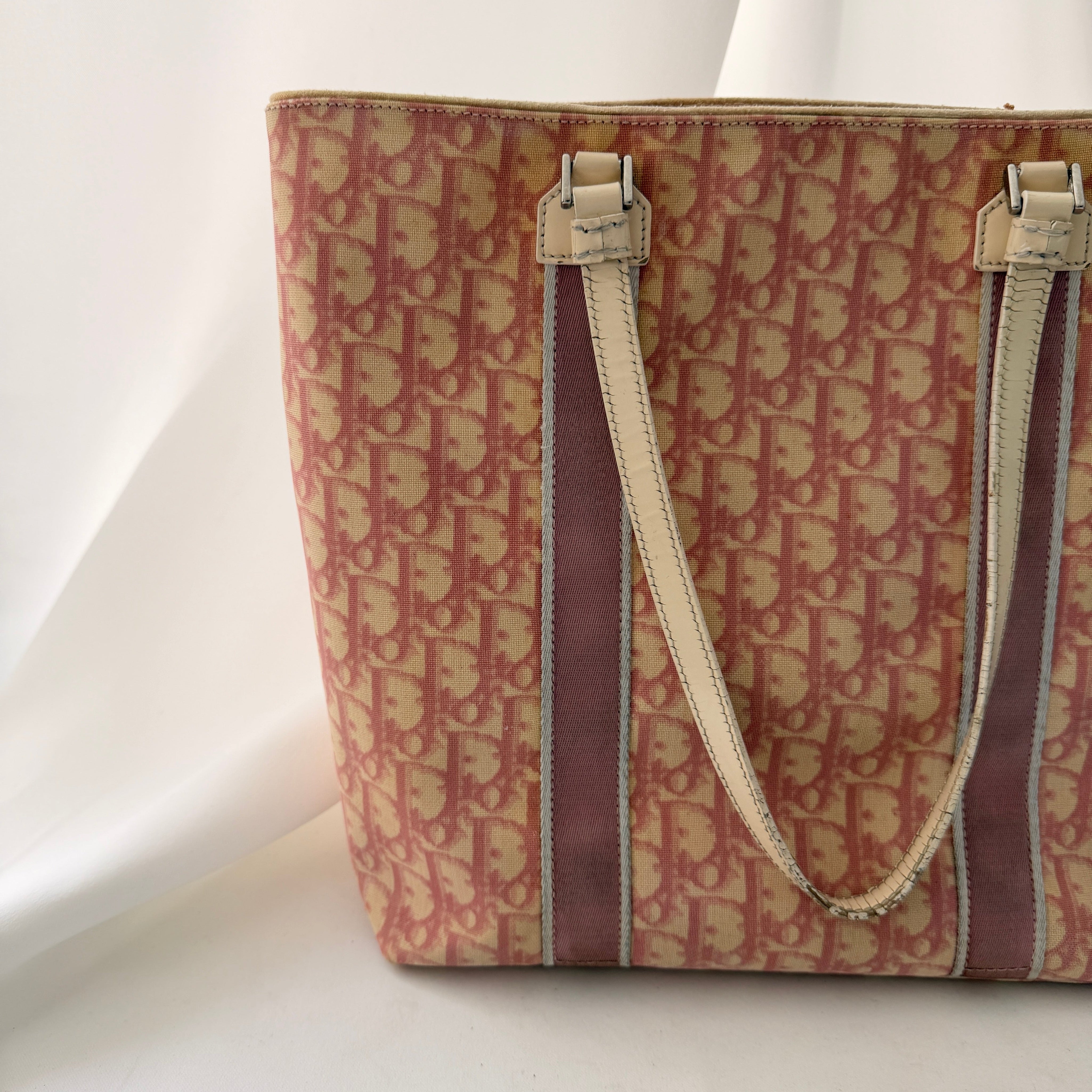 Vintage Christian Dior Oblique Trotter No. 2 Tote - Pink