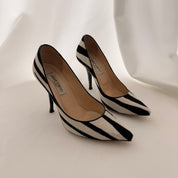 Jimmy Choo Zebra Print Pony Hair Heels - EU 37.5 / US 7