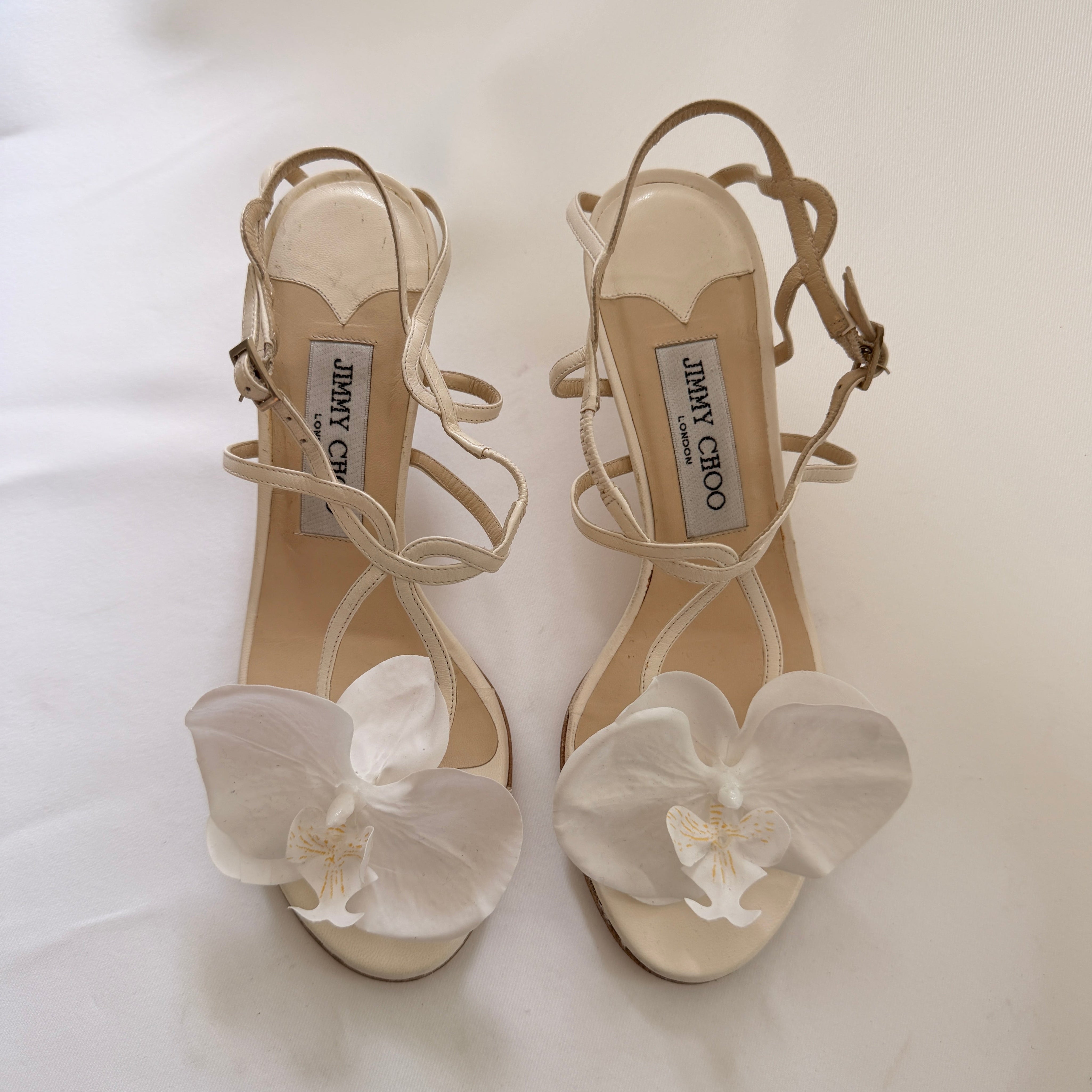 Jimmy Choo Reworked Orchid Sandals Ivory - 36
