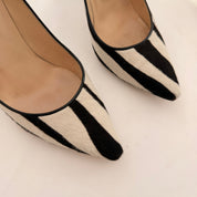 Jimmy Choo Zebra Print Pony Hair Heels - EU 37.5 / US 7