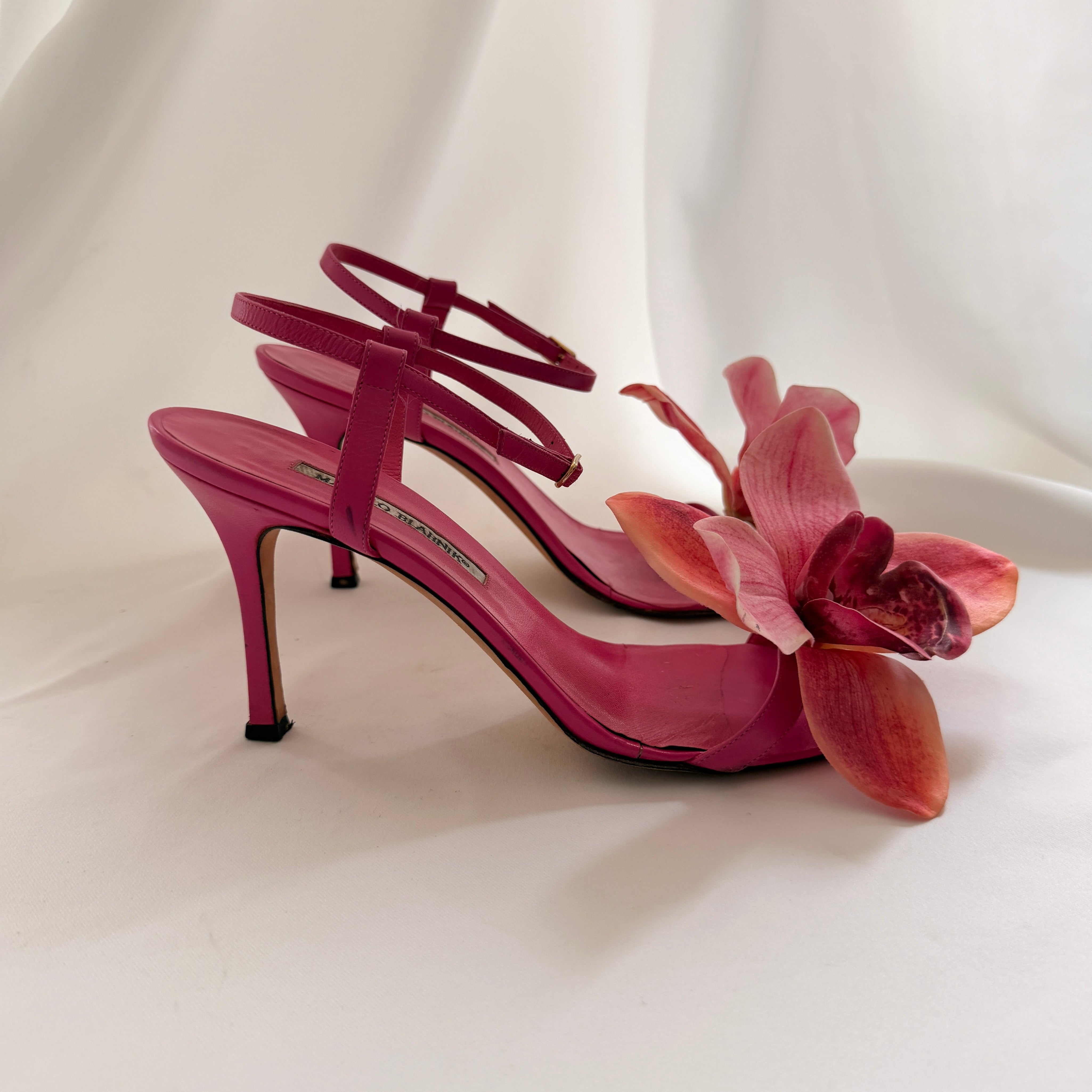 Manolo Blahnik Reworked Pink Orchid Heels - EU 41