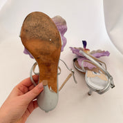 Jimmy Choo Reworked Orchid Heeled Sandals - Silver - EU 38