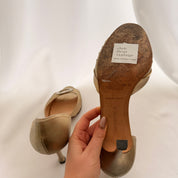 Manolo Blahnik Sedaraby Crystal d'Orsay Heels - Gold - 41