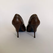 Prada Brown Studded Pointed Toe Pumps - EU 40 / US 9.5