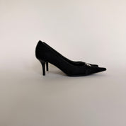 Dior by Galliano Diorissimo Monogram Black Pointed Toe Pumps - EU 38.5 / US 8
