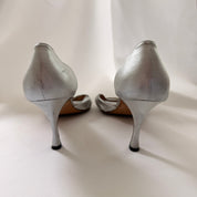 Manolo Blahnik Sedaraby Crystal d'Orsay Heels - Silver - EU 42