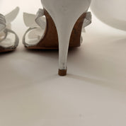 Manolo Blahnik Reworked White Orchid Heels - EU 38 / US 7