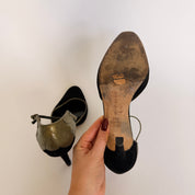 Manolo Blahnik Black Suede Ankle Strap Pumps - EU 39.5 / US 8.5