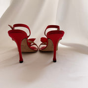 Manolo Blahnik Reworked Red Orchid Heels - EU 40.5