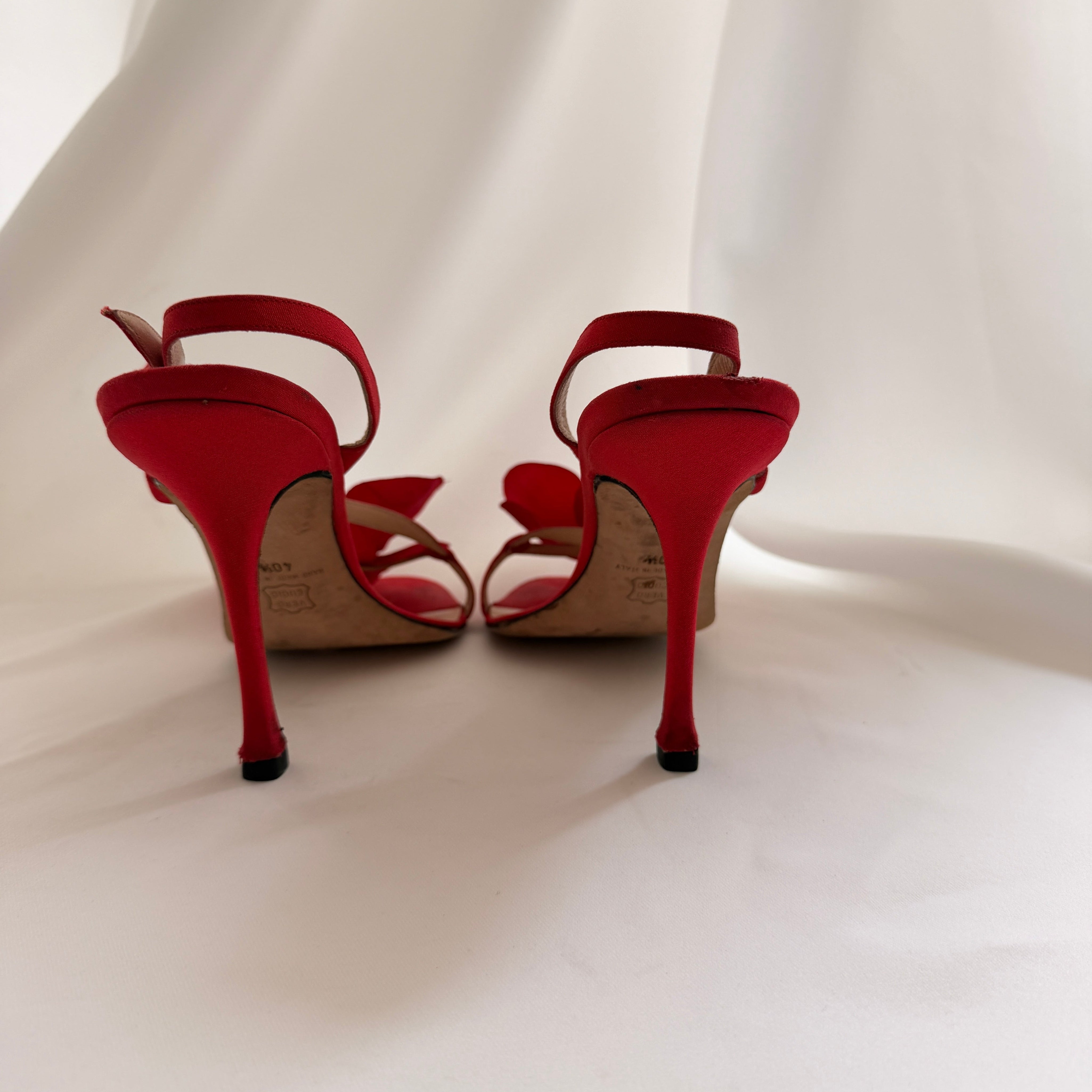 Manolo Blahnik Reworked Red Orchid Heels - EU 40.5