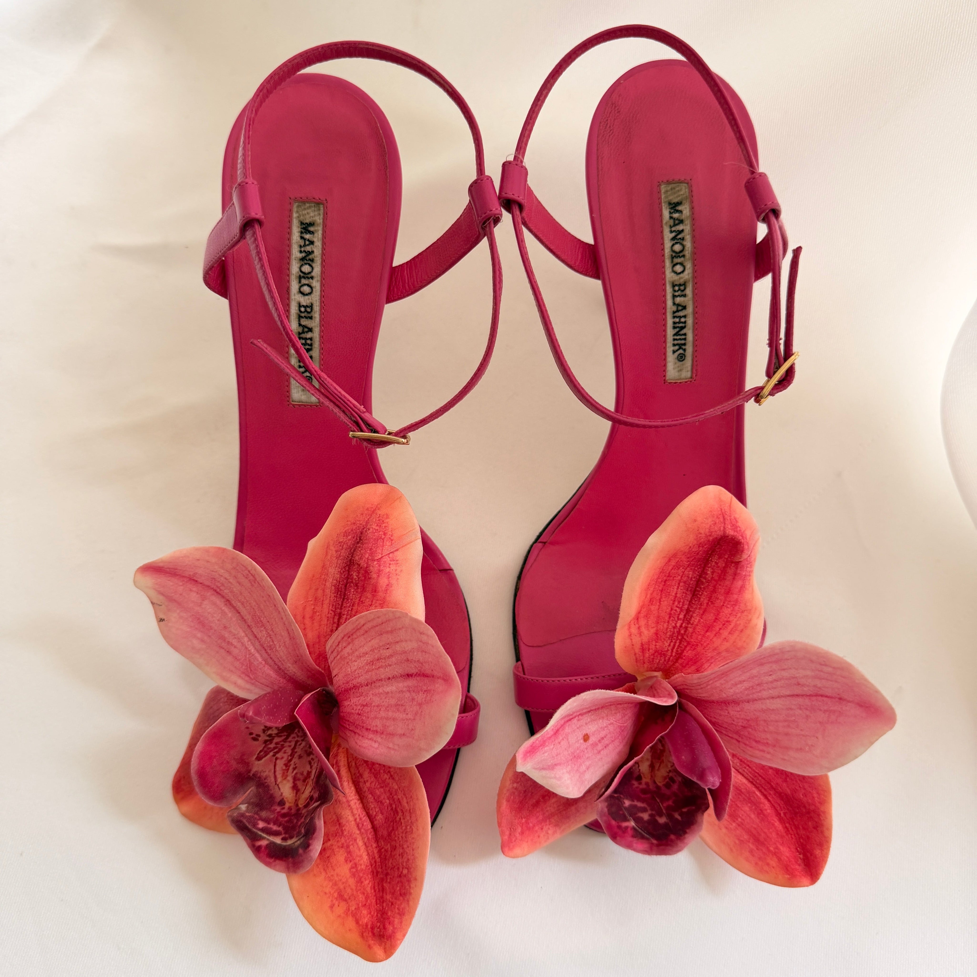 Manolo Blahnik Reworked Pink Orchid Heels - EU 41