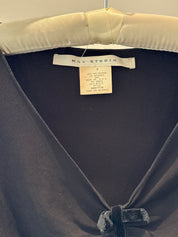 Max Studio 2000s Black Ruched Velvet Bow Top - S-L