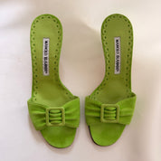 Manolo Blahnik Buckle Mules - Green - EU 35