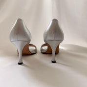 Manolo Blahnik Sedaraby Crystal d'Orsay Heels - Silver - EU 36