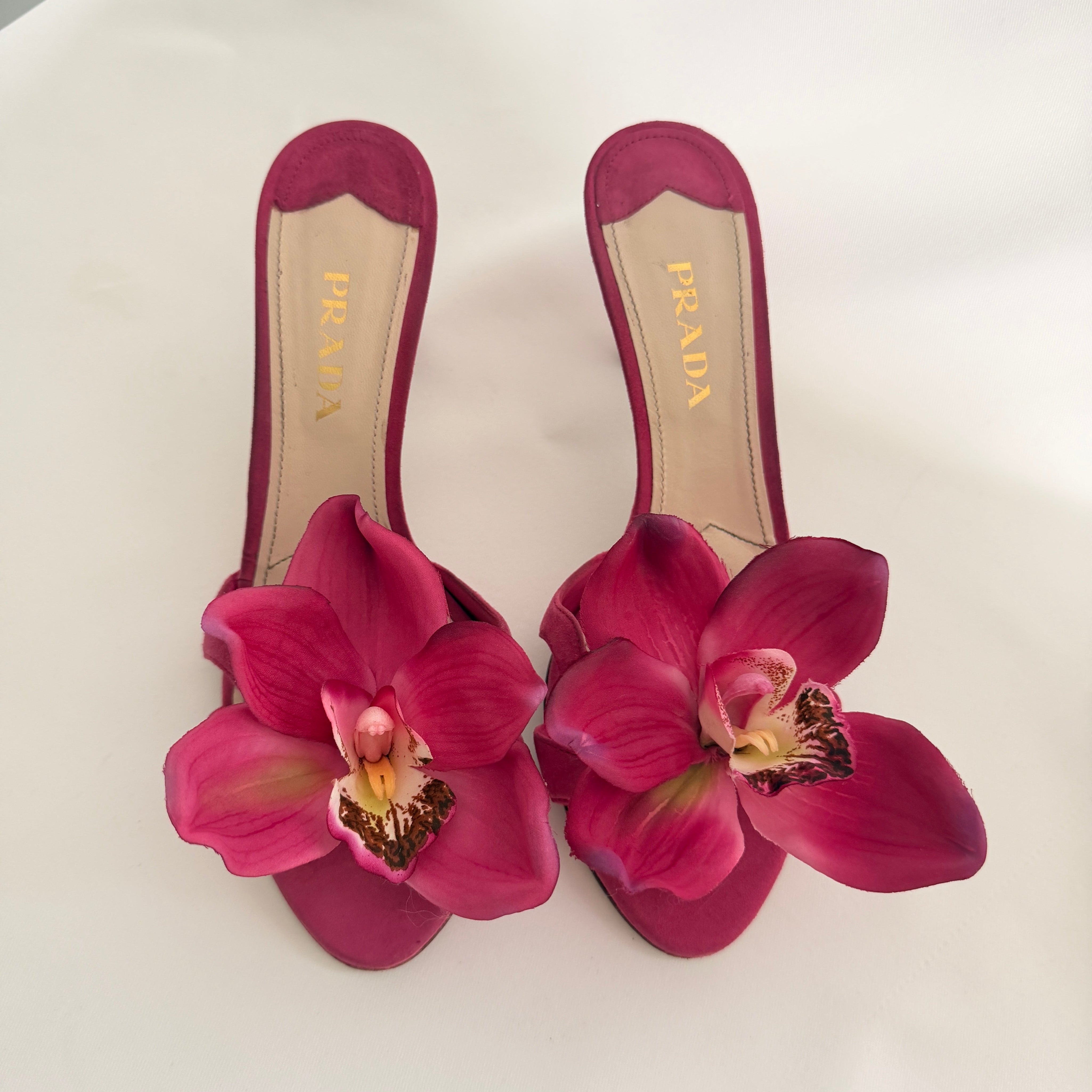 Prada Reworked Orchid Mules - 38