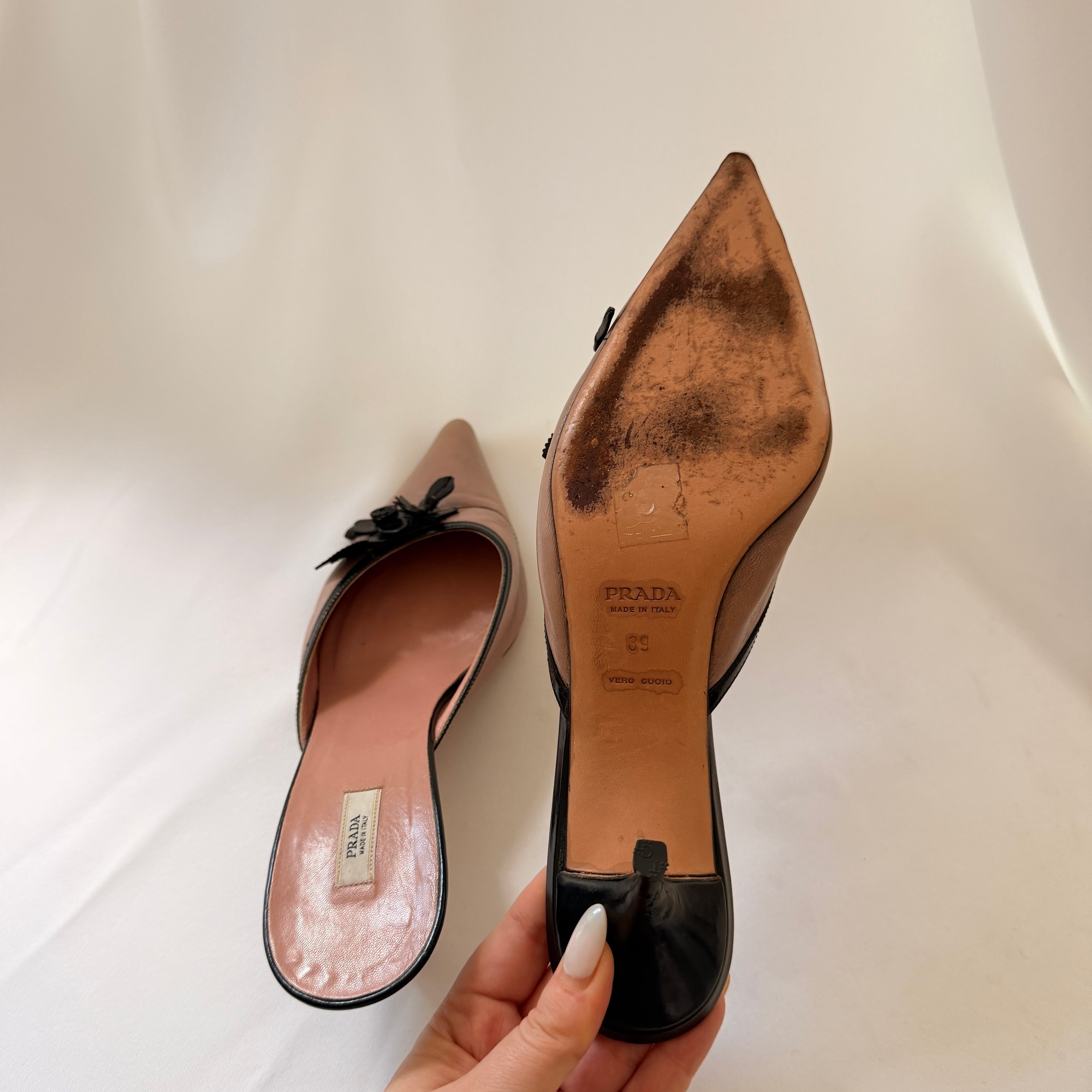 Prada Mules with Floral Detail - EU 39