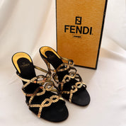 Fendi Sandali Paillettes Sequin Mules - EU 37.5 / US 7
