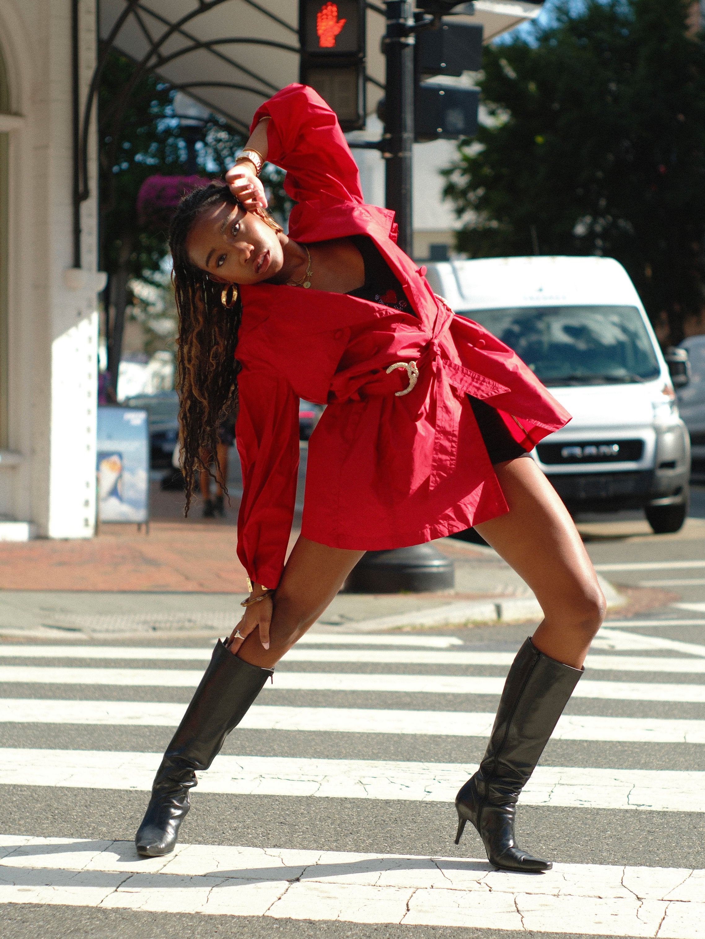 Roberto Cavalli 2007 Red Silk Belted Trench Coat