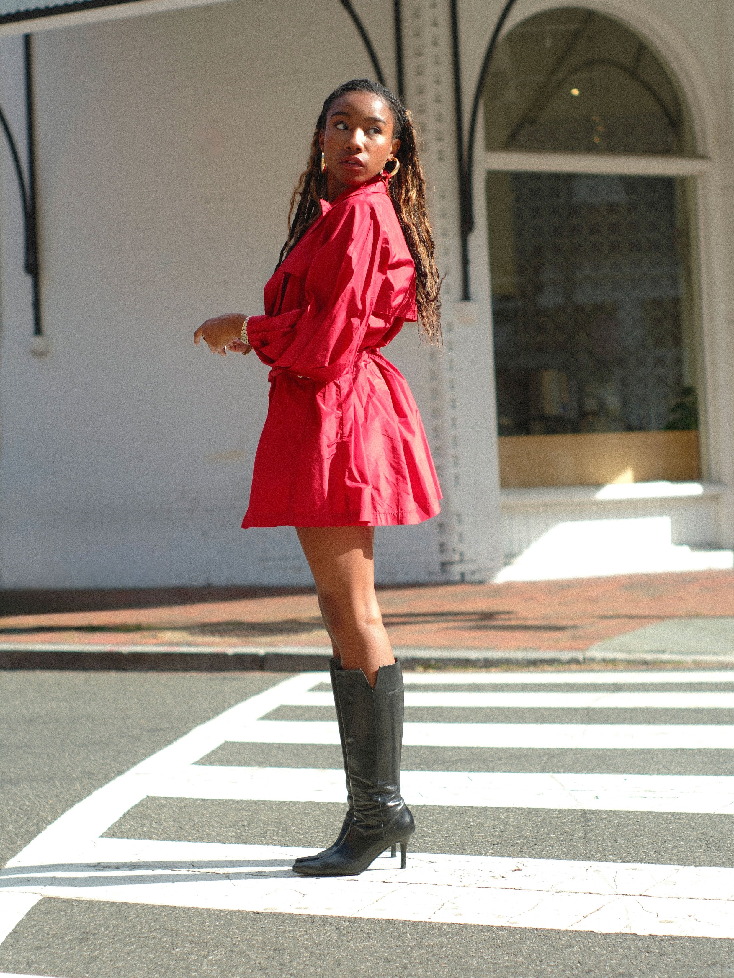 Roberto Cavalli 2007 Red Silk Belted Trench Coat