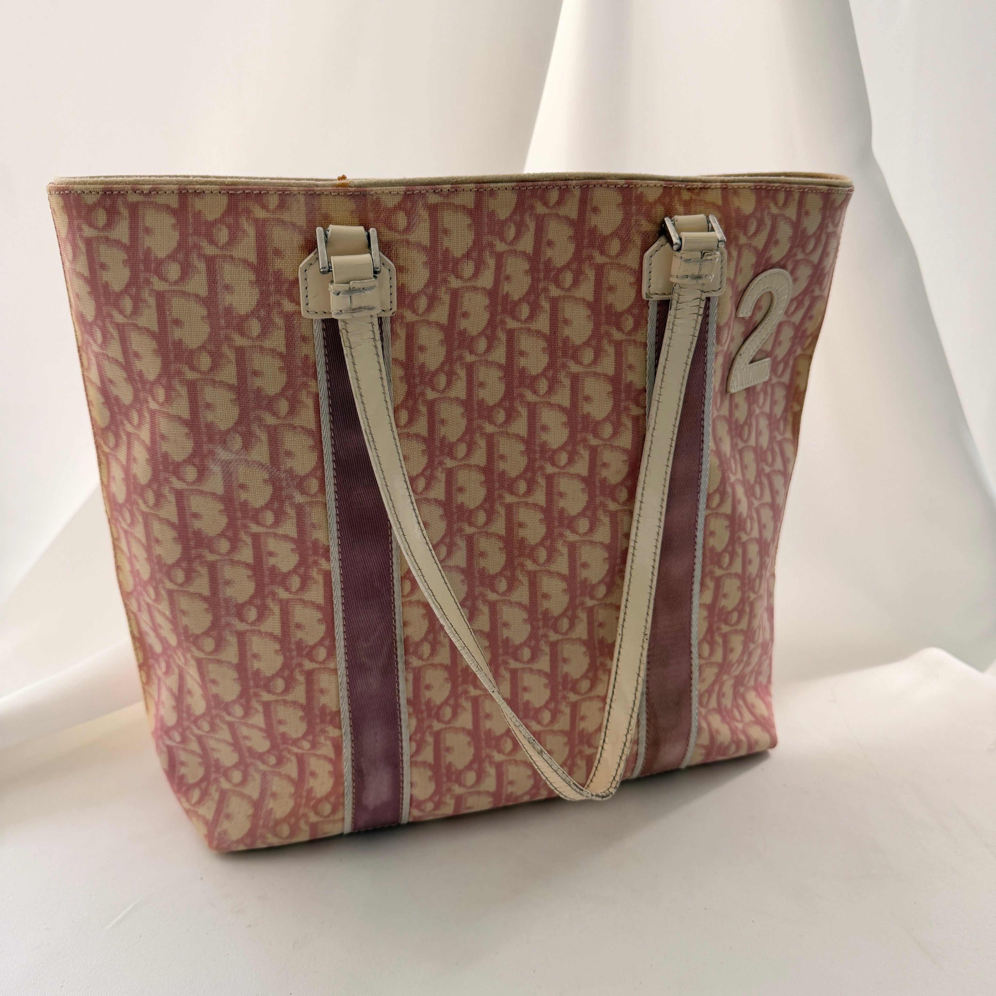 Vintage Christian Dior Oblique Trotter No. 2 Tote - Pink