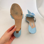 Manolo Blahnik Reworked Orchid Mules - Blue - EU 38