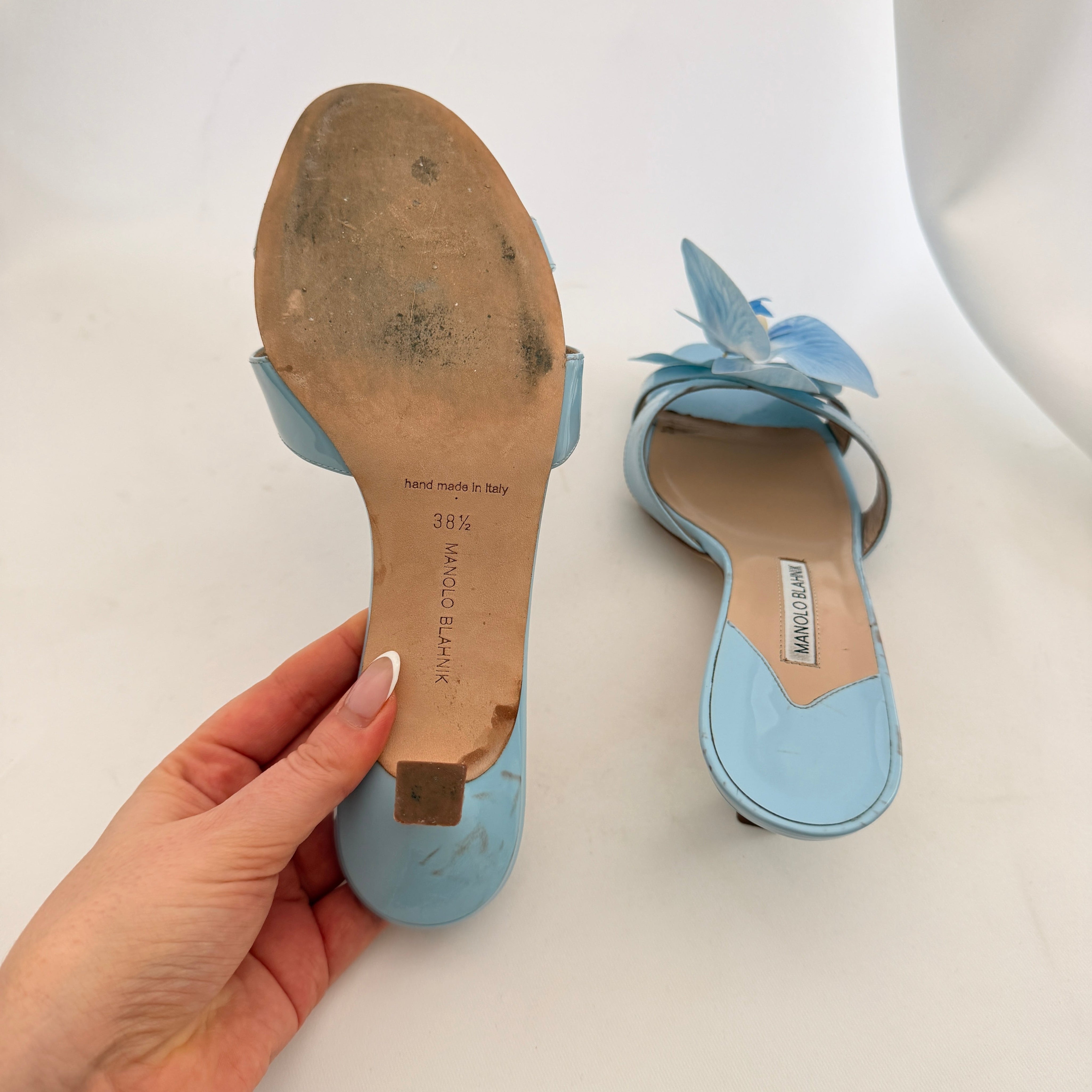 Manolo Blahnik Reworked Orchid Mules - Blue - EU 38