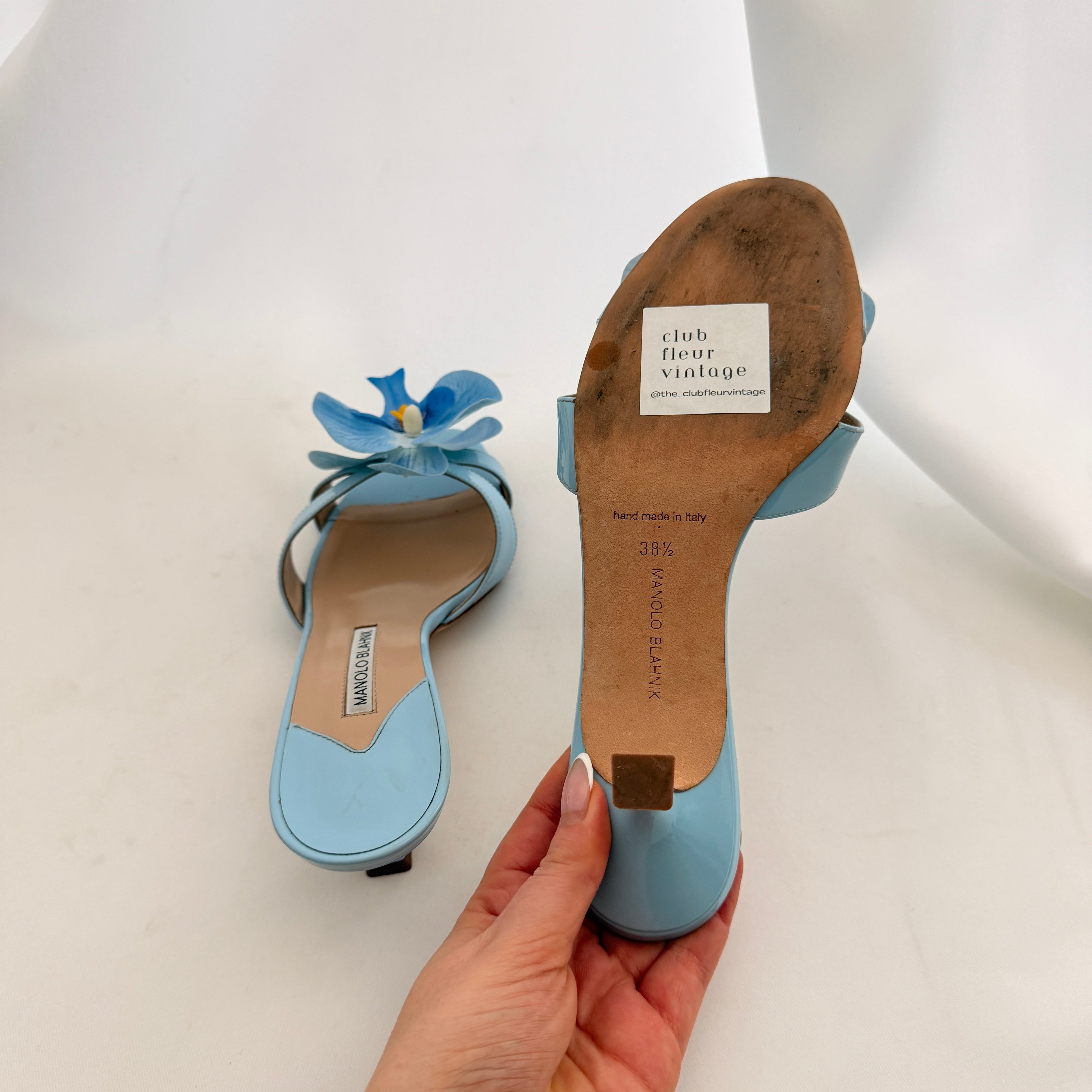 Manolo Blahnik Reworked Orchid Mules - Blue - EU 38