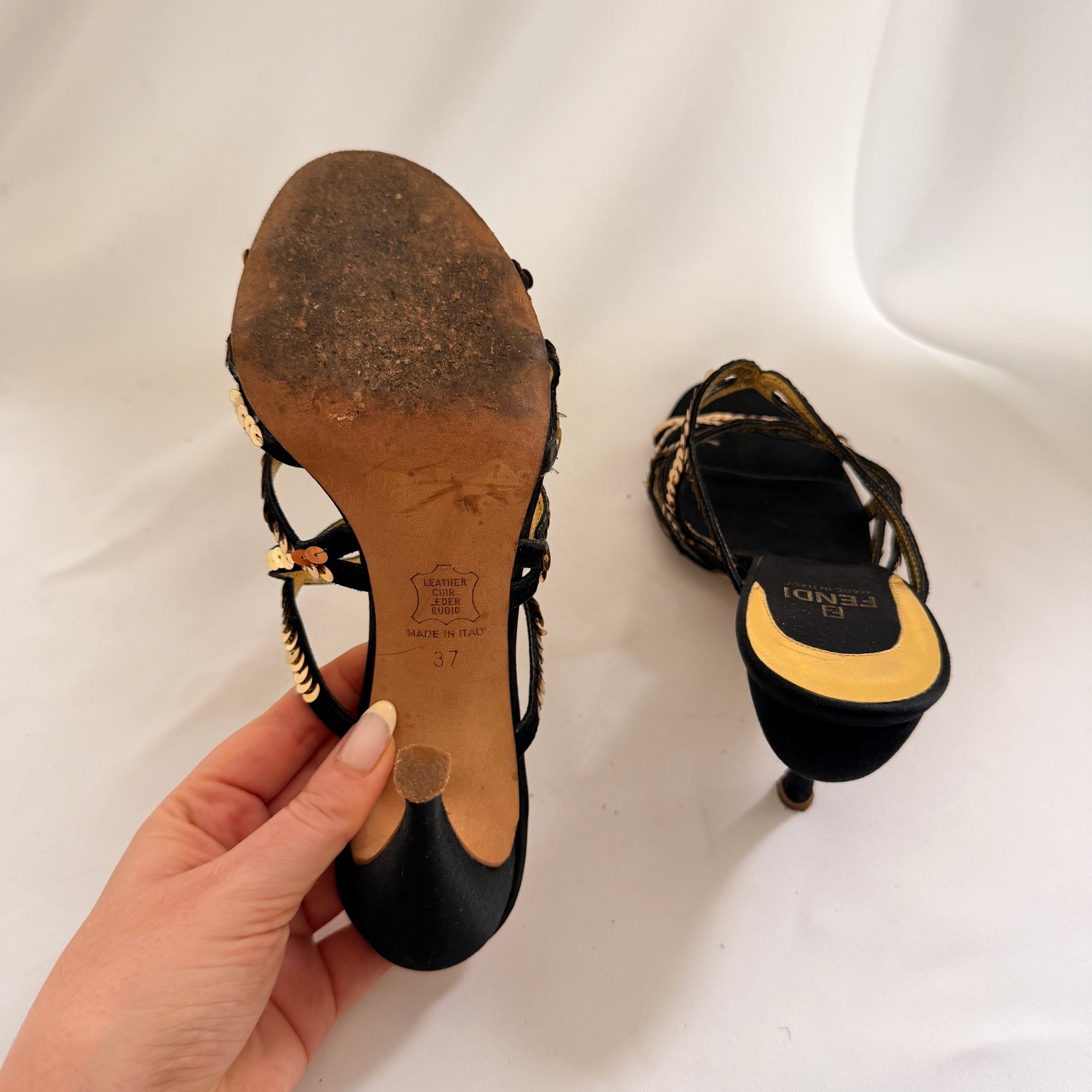 Fendi Sandali Paillettes Sequin Mules - EU 37.5 / US 7